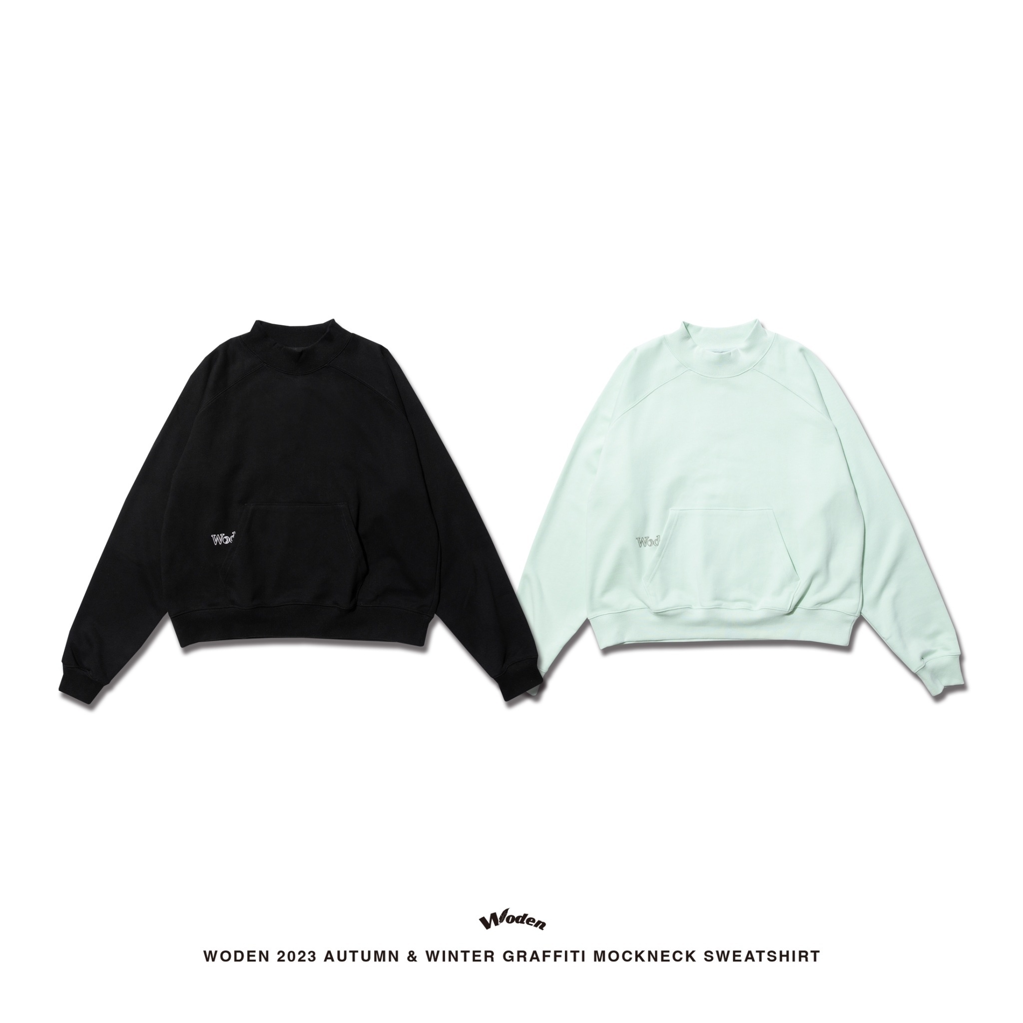 WODEN 2023 Autumn & Winter 066 Graffiti Mockneck Sweatshirt