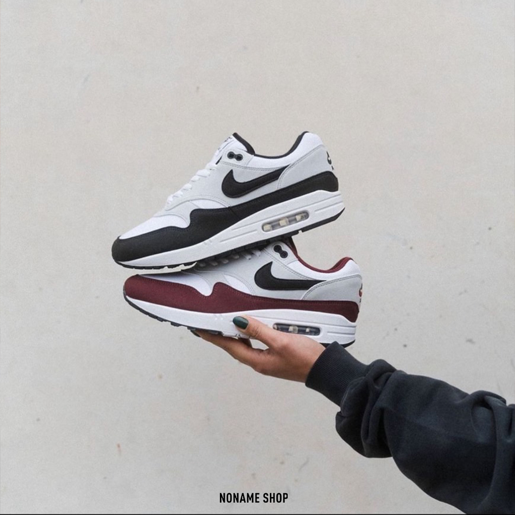 NIKE AIR MAX 1 復古 氣墊 休閒鞋 黑白 酒紅白 (男款)