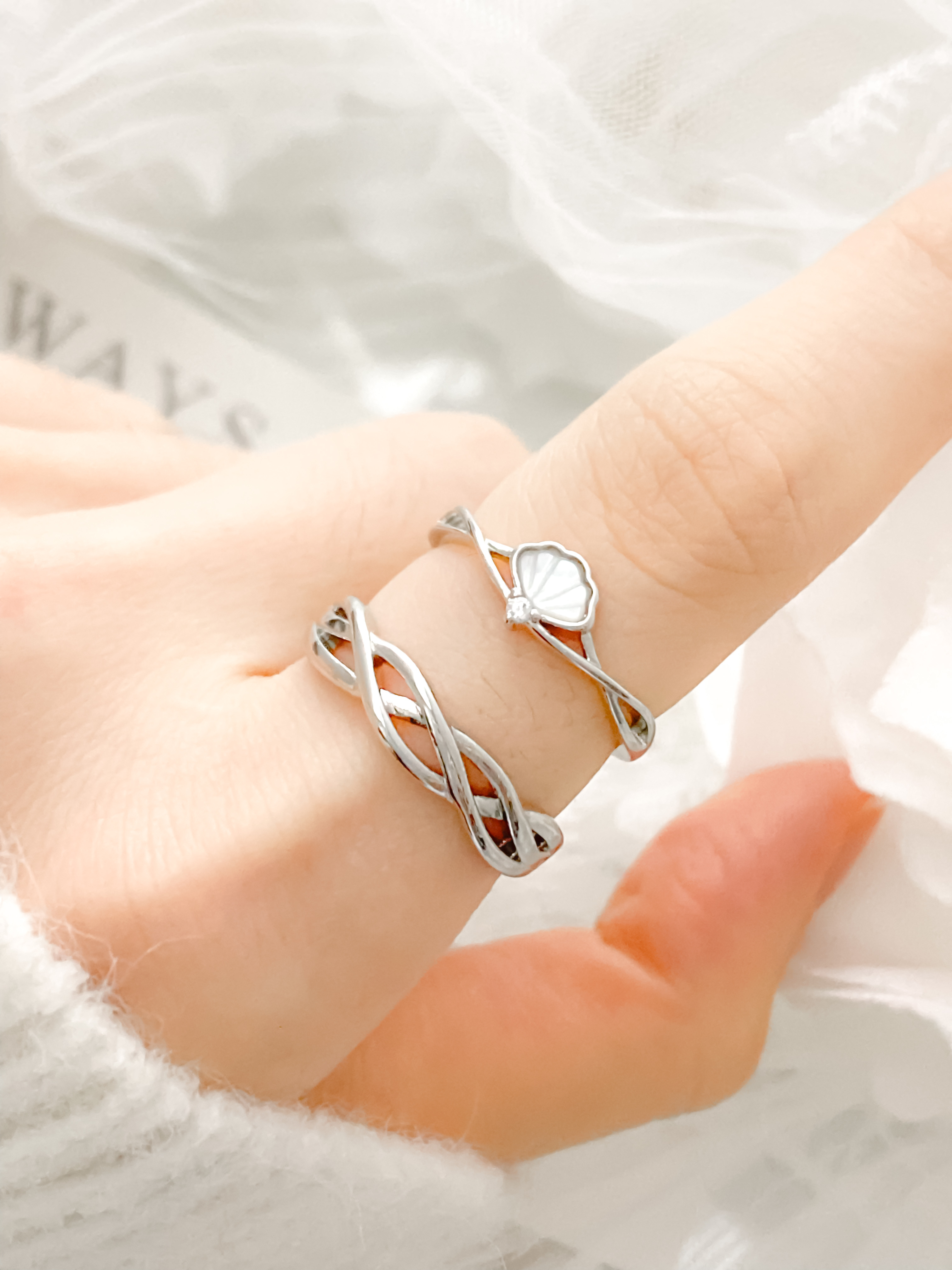 「一「貝」子愛你 」情侶戒指💍 ｜S925純銀或鍍銀｜活口對戒｜免費刻字✒️｜