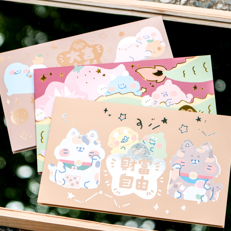 狗狗的小跳步，繪蹦砰｜龍年紅包袋｜3入