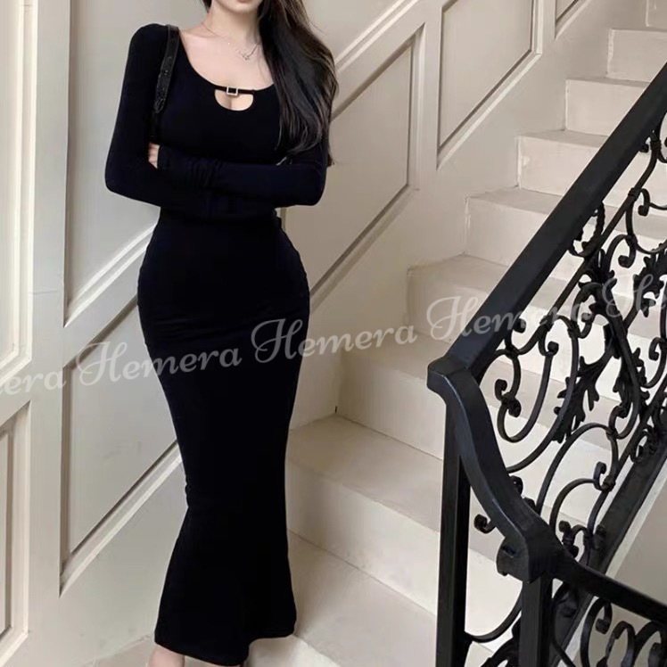 DR24W0202 中長版性感魚尾連身裙