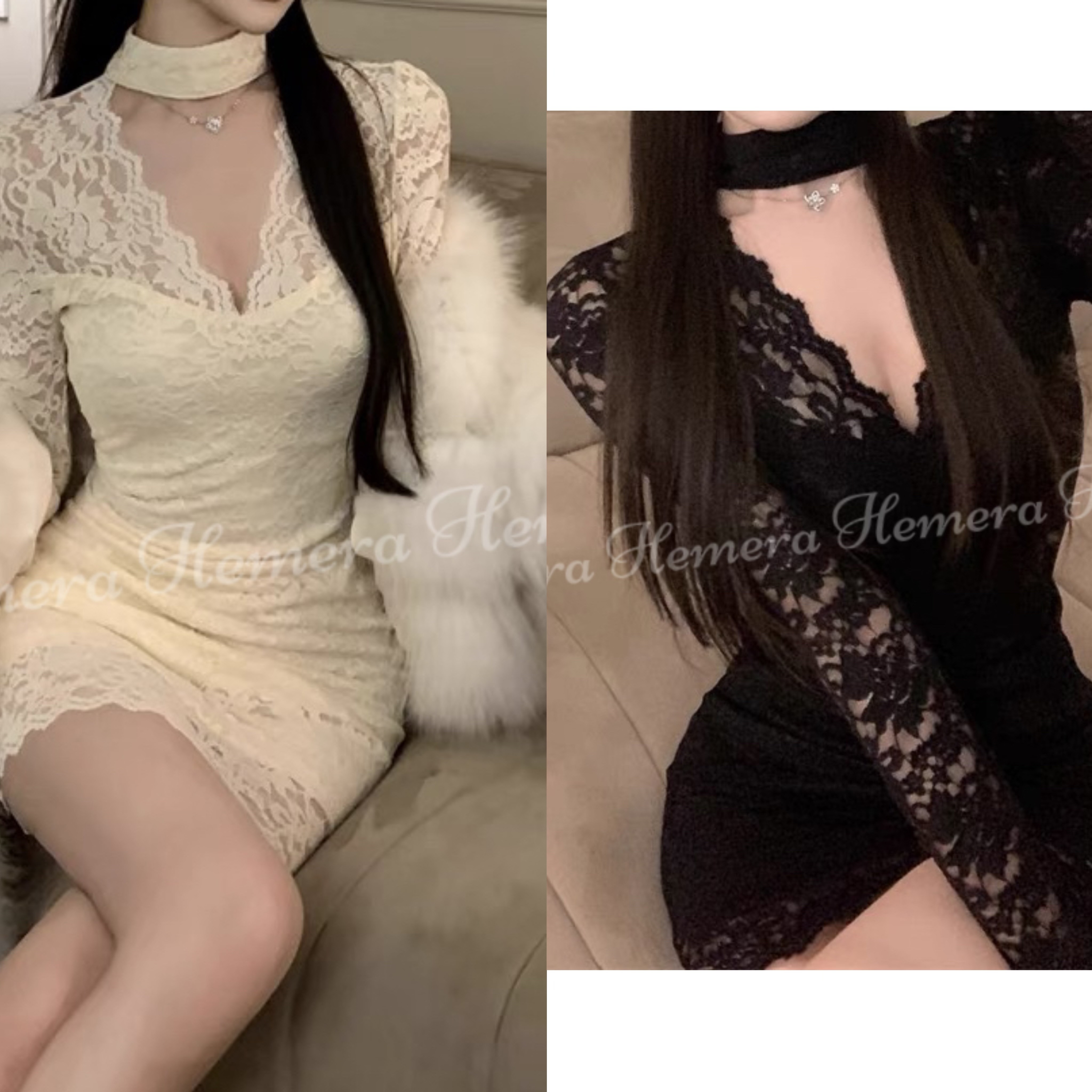 DR24W0203 CHOKER LACE迷你裙