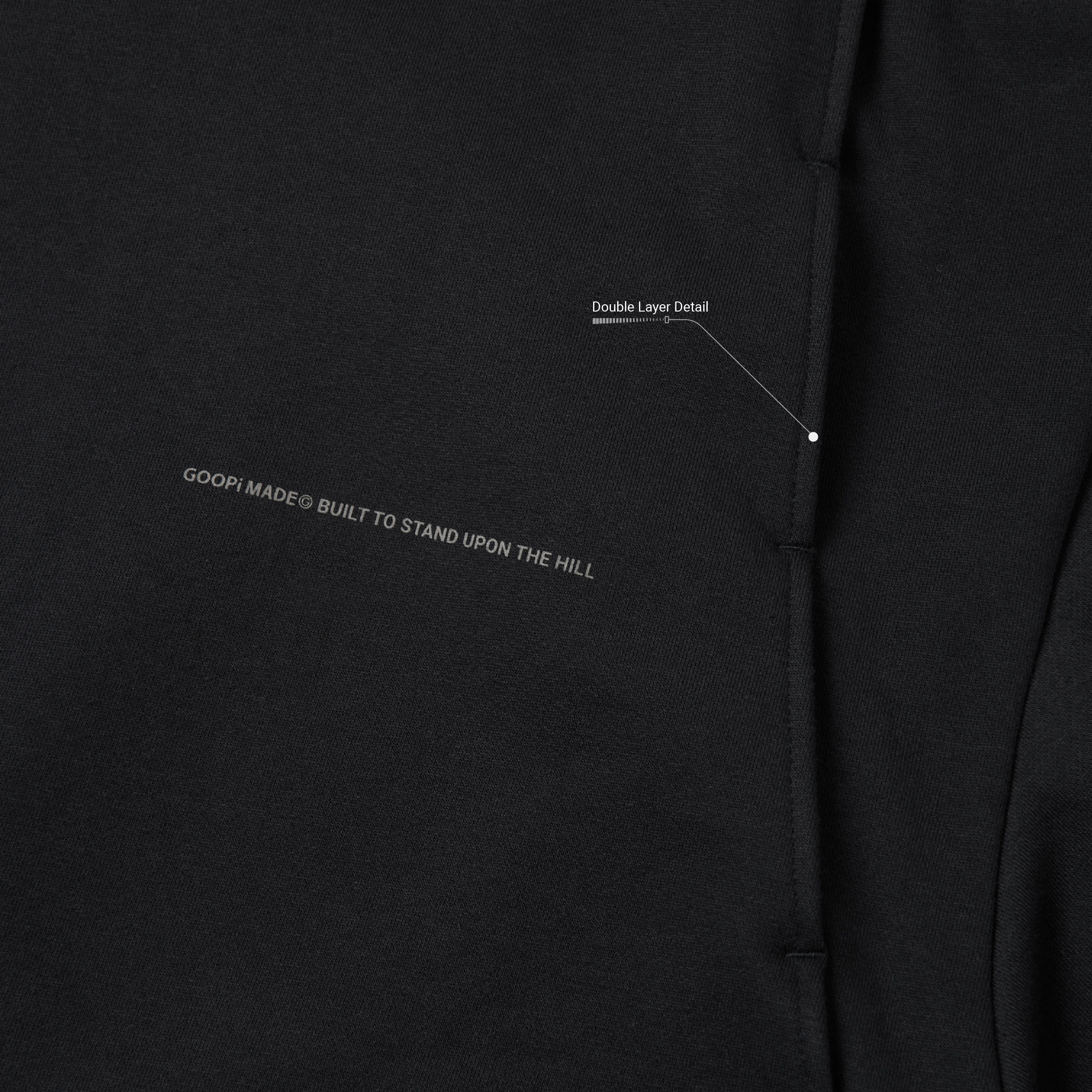 G7-H3 “Mantle” Double-Layer Hoodie - Black