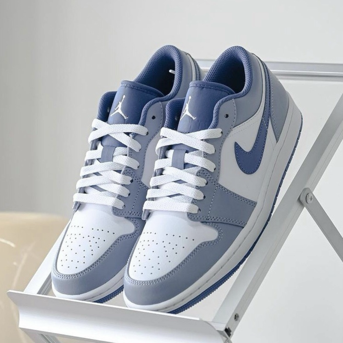 <快速出貨>Nike Air Jordan 1 Low "Ashen Slate" 復古霧霾灰藍 海軍藍 低筒