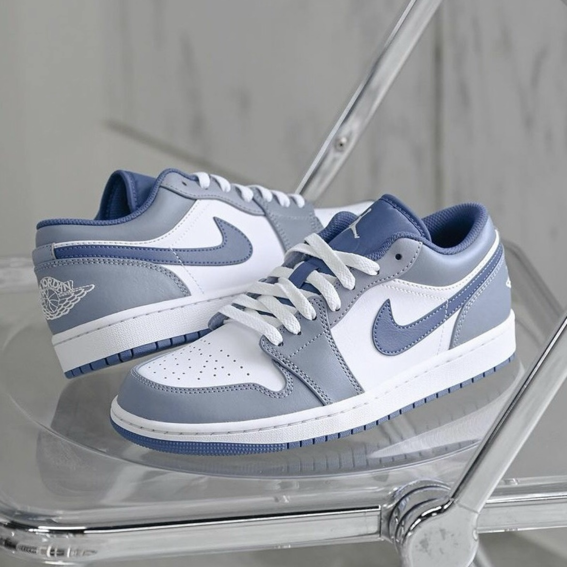 <快速出貨>Nike Air Jordan 1 Low "Ashen Slate" 復古霧霾灰藍 海軍藍 低筒