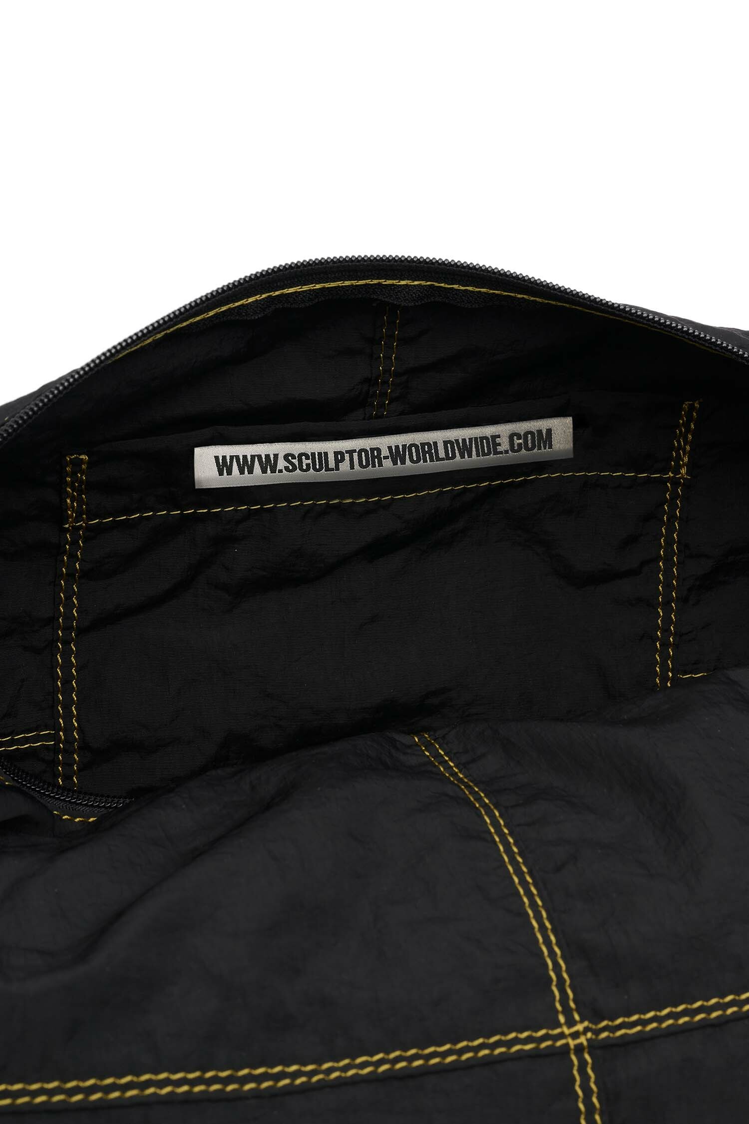 SCULPTOR - Contrast Stitch Nylon Duffle Bag (Black)