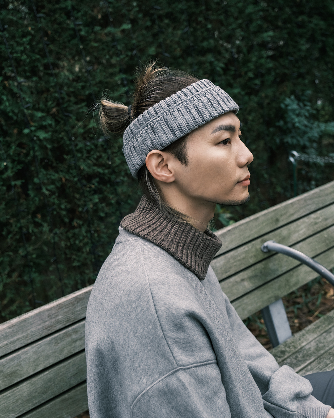 刺繡Ｗ 針織頭帶／脖圍（2 way）－ 雪花棕