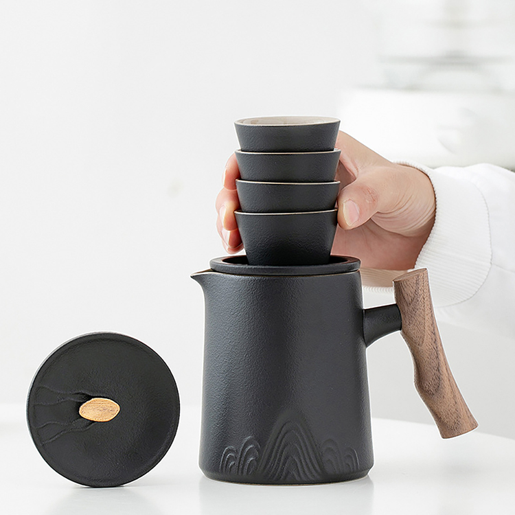 鹿港窯禮品館 │陶瓷 山靜 旅行茶具套裝一壺四快客杯泡茶壺