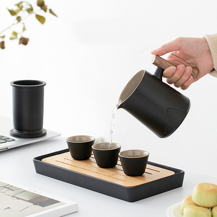 鹿港窯禮品館 │陶瓷 山靜 旅行茶具套裝一壺四快客杯泡茶壺