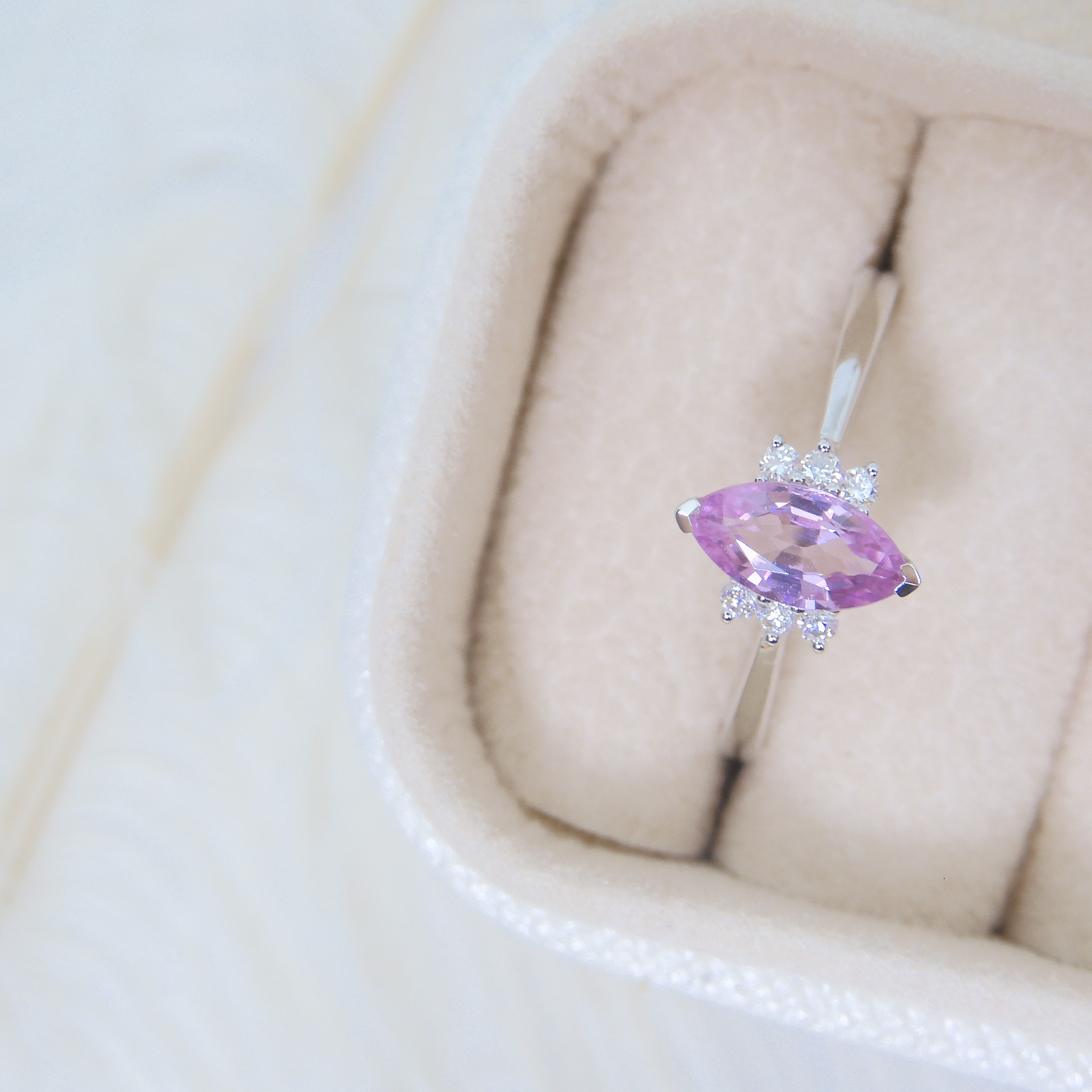 18K金 0.66ct 粉紅藍寶石戒指