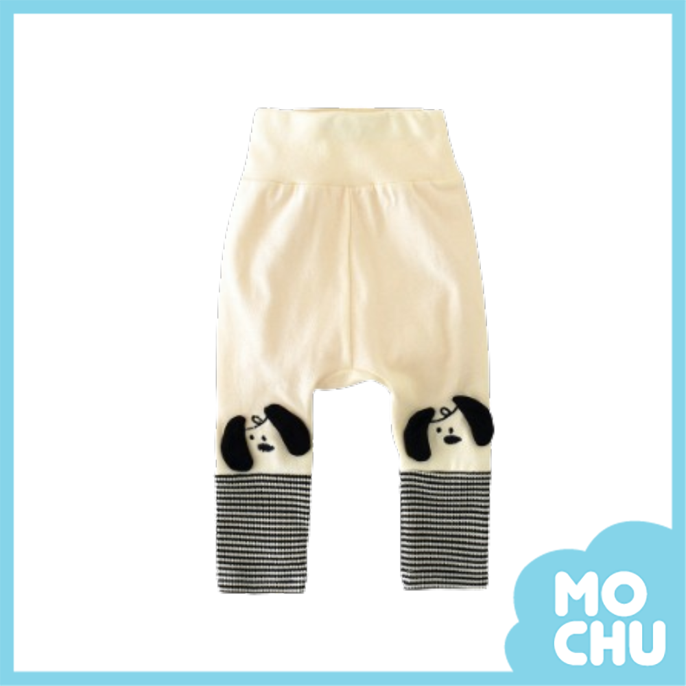 小狗線條拼色長褲