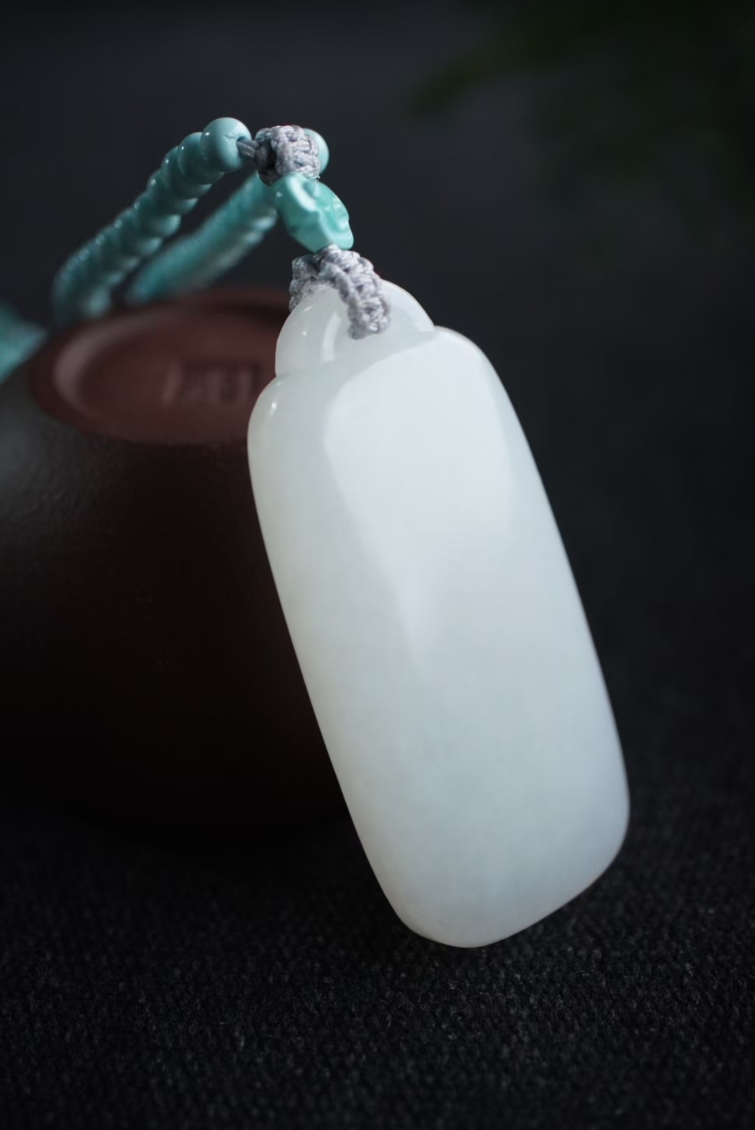 和田玉羊脂玉平安無事牌掛件,天然和田玉軟玉