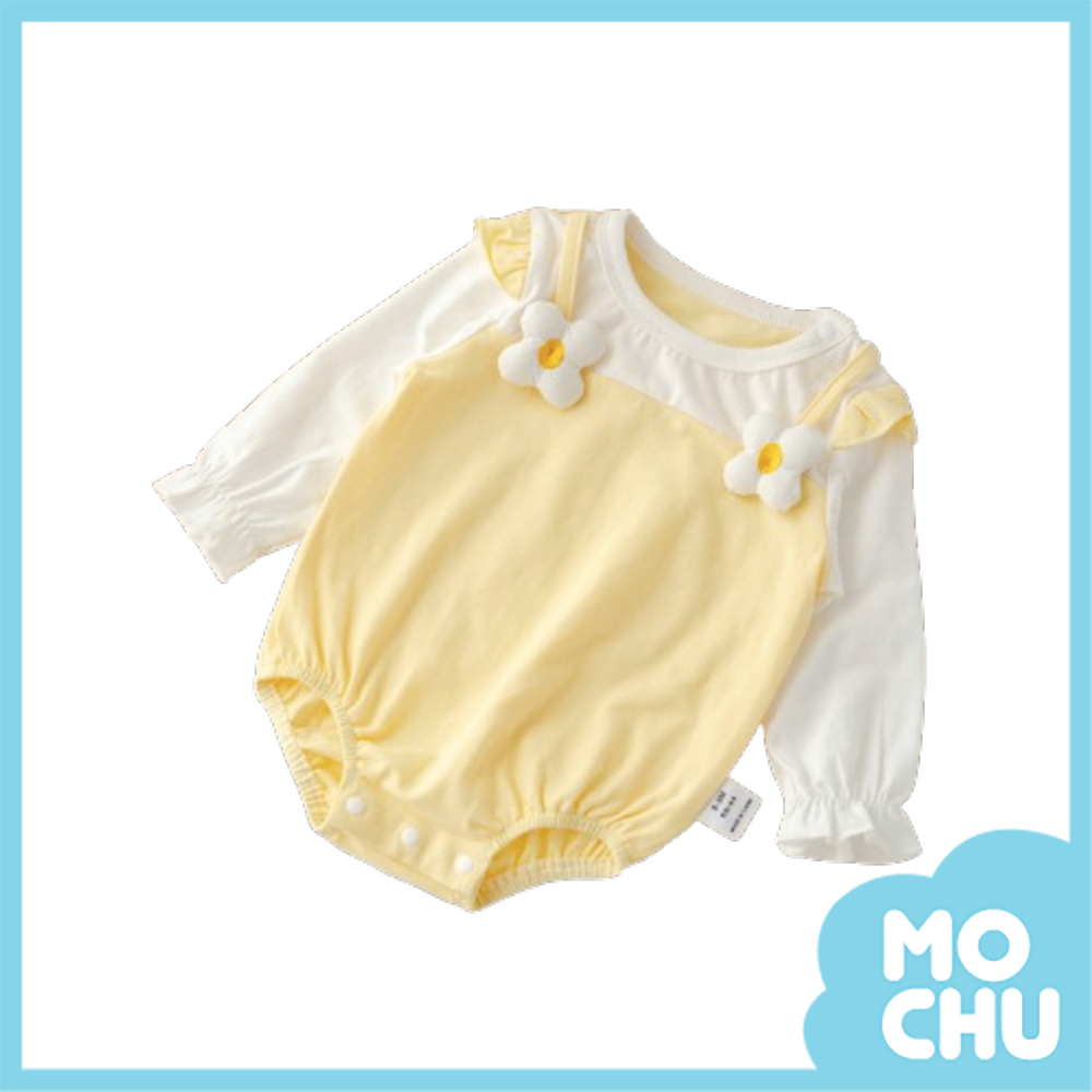 花朵拼接長袖包屁衣(二色)