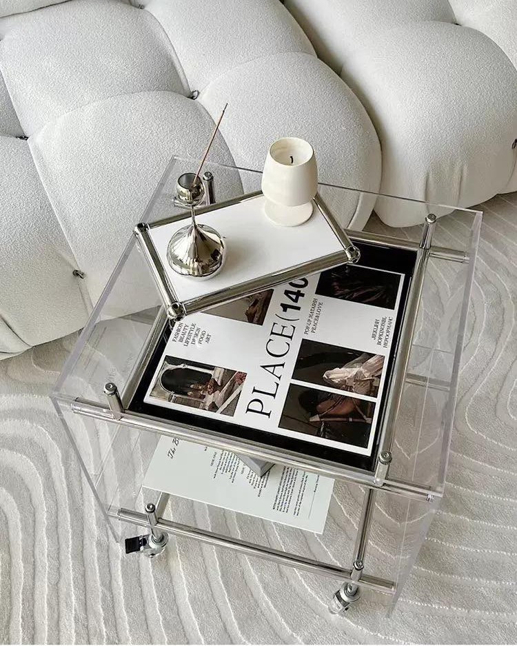 INS壓克力板透明小推車