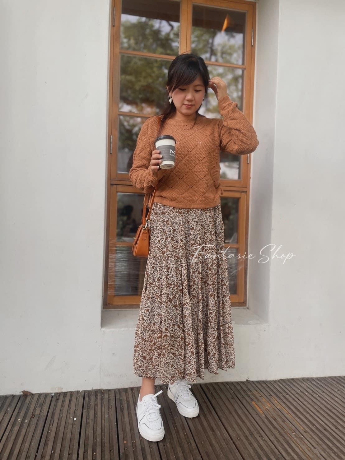 🇰🇷玫瑰圖騰雪紡裙