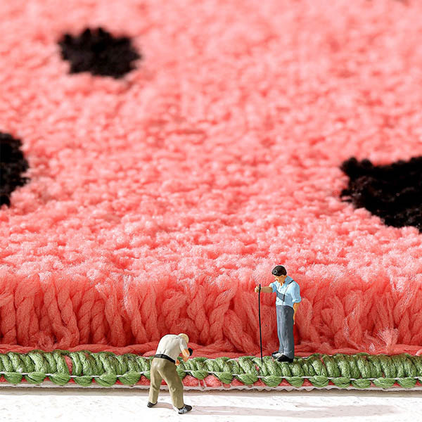 繽紛水果植絨踏墊