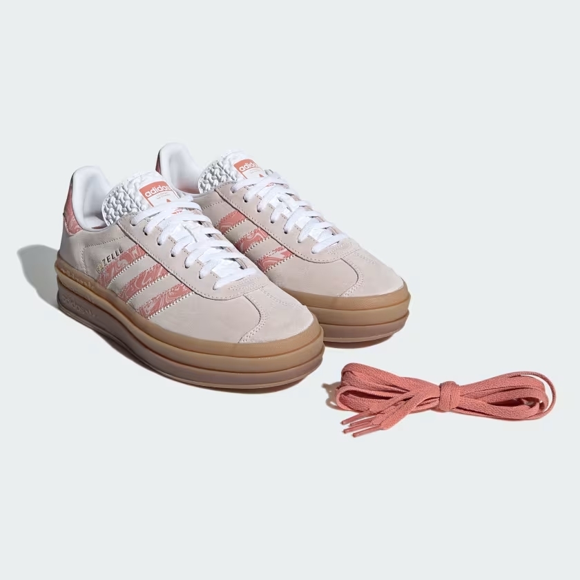 Adidas Originals Gazelle Bold 水蜜桃粉 水彩 焦糖底 結構 厚底 增高 ID3739