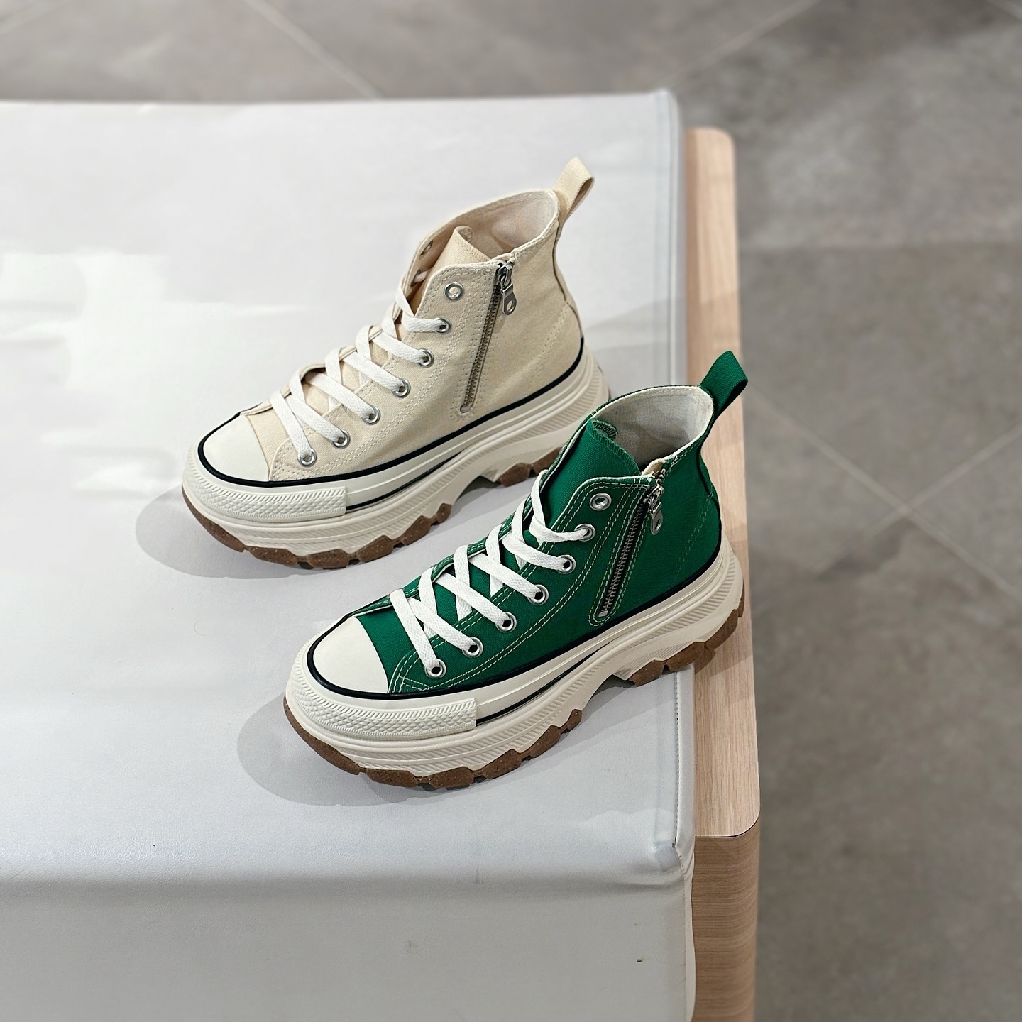 Converse All Star Trekwave Z HI 日本限定 焦糖 綠色 奶油白 厚底 帆布鞋 31310810 31310811