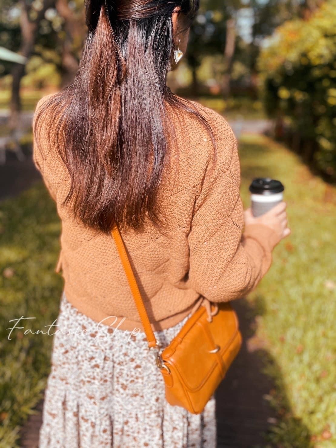 🇰🇷側邊抽繩格紋針織上衣