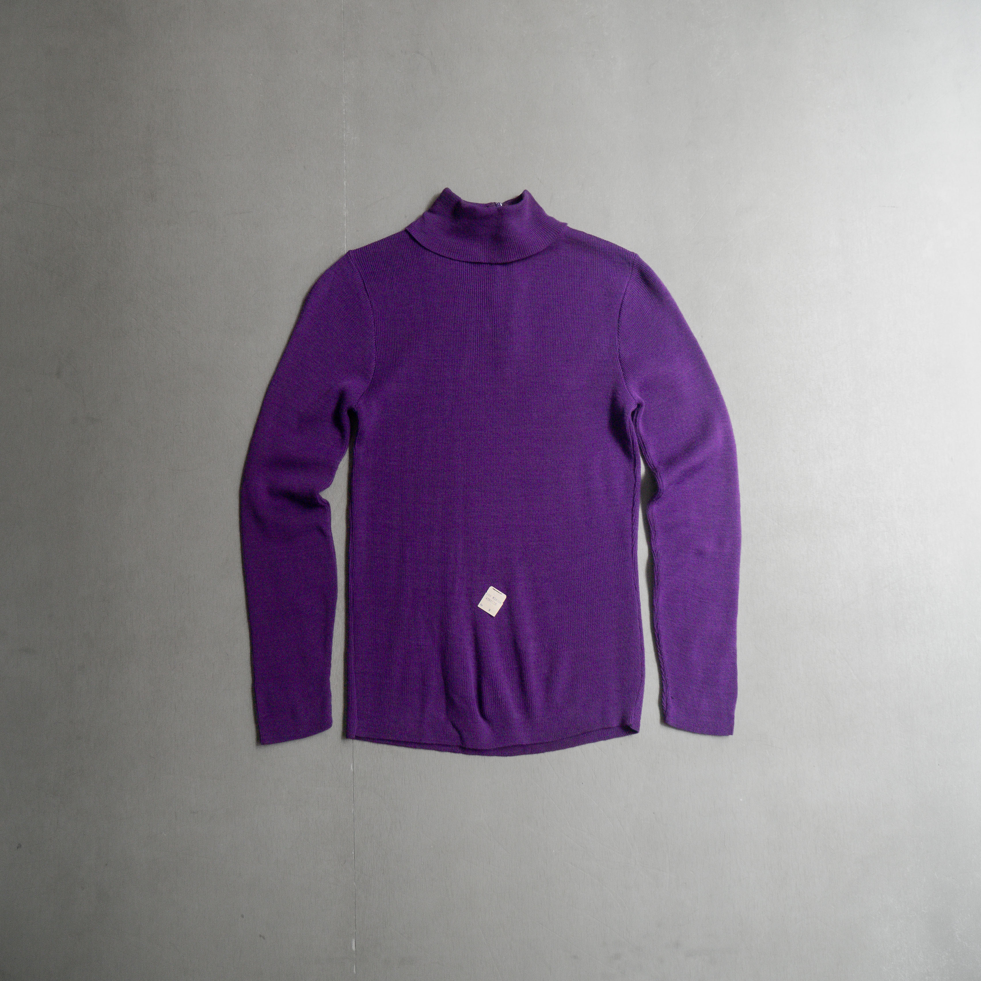 70-80S VINTAGE KNITWEAR 美國 女裝 紫色 高領 壓克力 針織 長袖 毛衣
