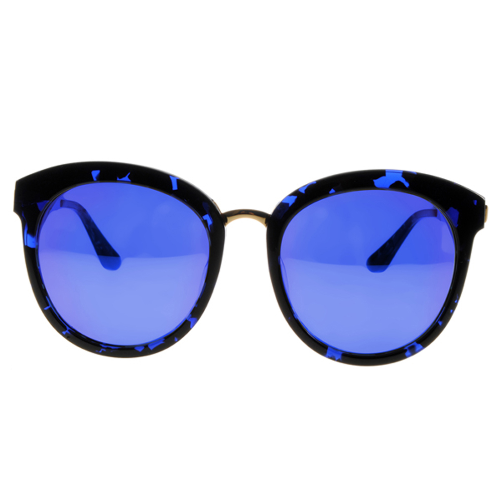 【Go-Getter】GS1020 BLDEBM 貓眼圓框太陽眼鏡(水銀鏡面)