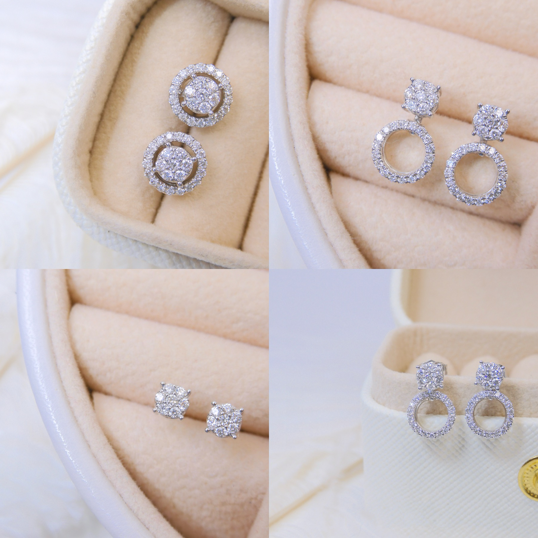 18K金 0.32ct 鑽石耳釘 (多用款）