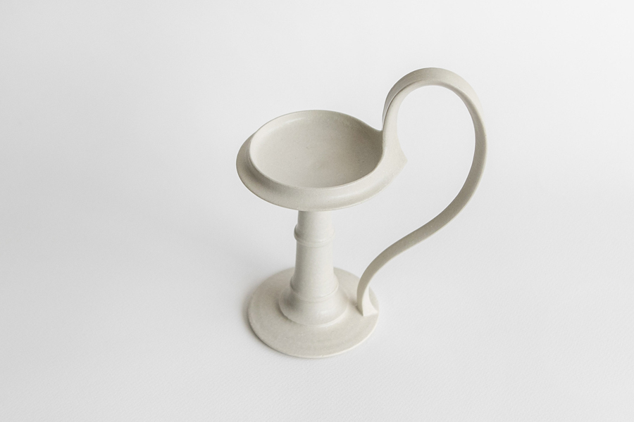 竹口要-附手把燭台　象牙色Ａ