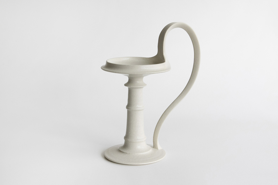 竹口要-附手把燭台　象牙色Ａ