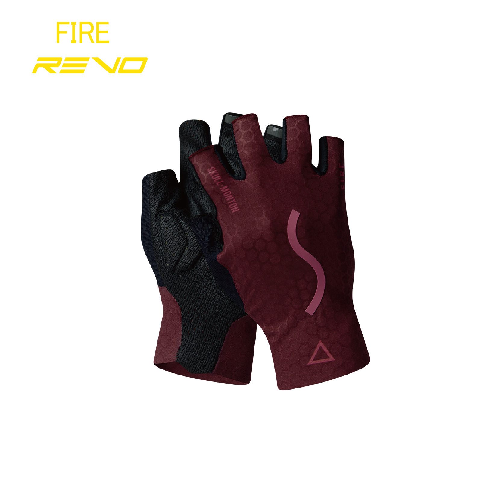 24.FIRE酒紅短指手套