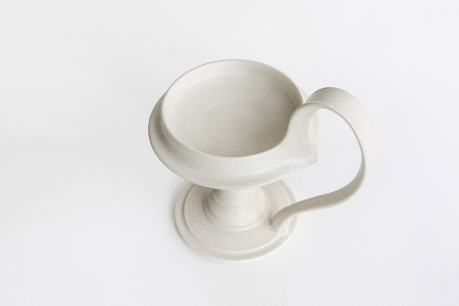 竹口要-附手把燭台　象牙色Ｃ