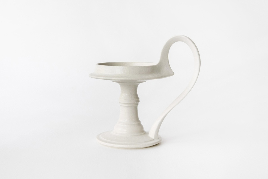 竹口要-附手把燭台　象牙色Ｃ