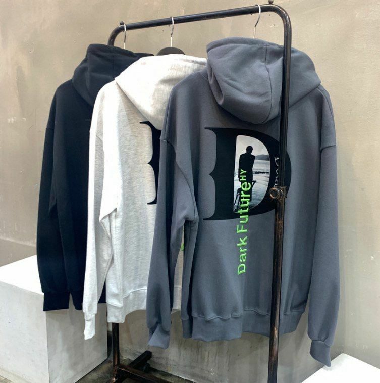 英文字圖案連帽衛衣 T5301