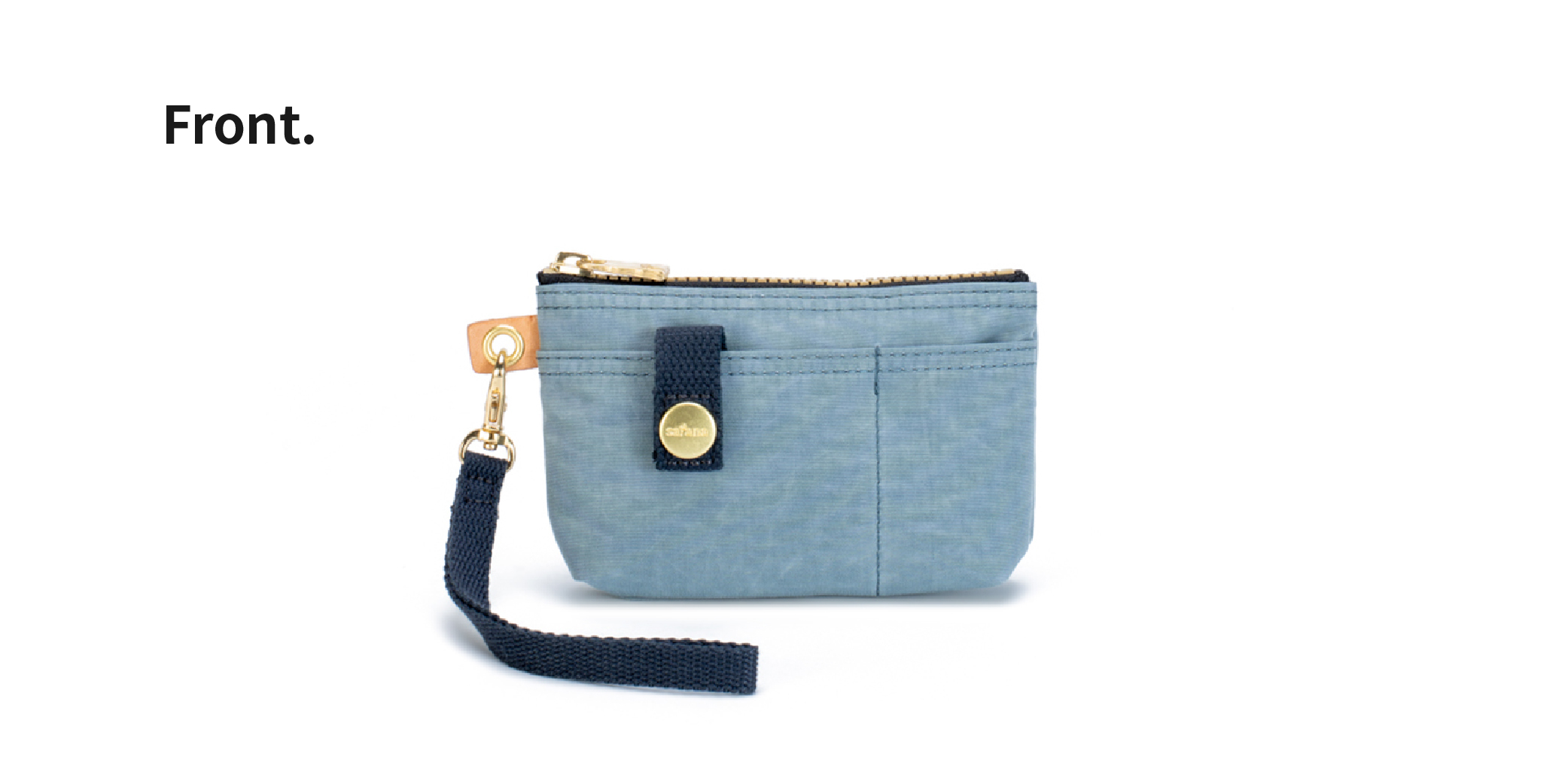 satana Soldier 實用拉鍊化妝包/零錢包 石灰藍 SOS1390-241 正面照