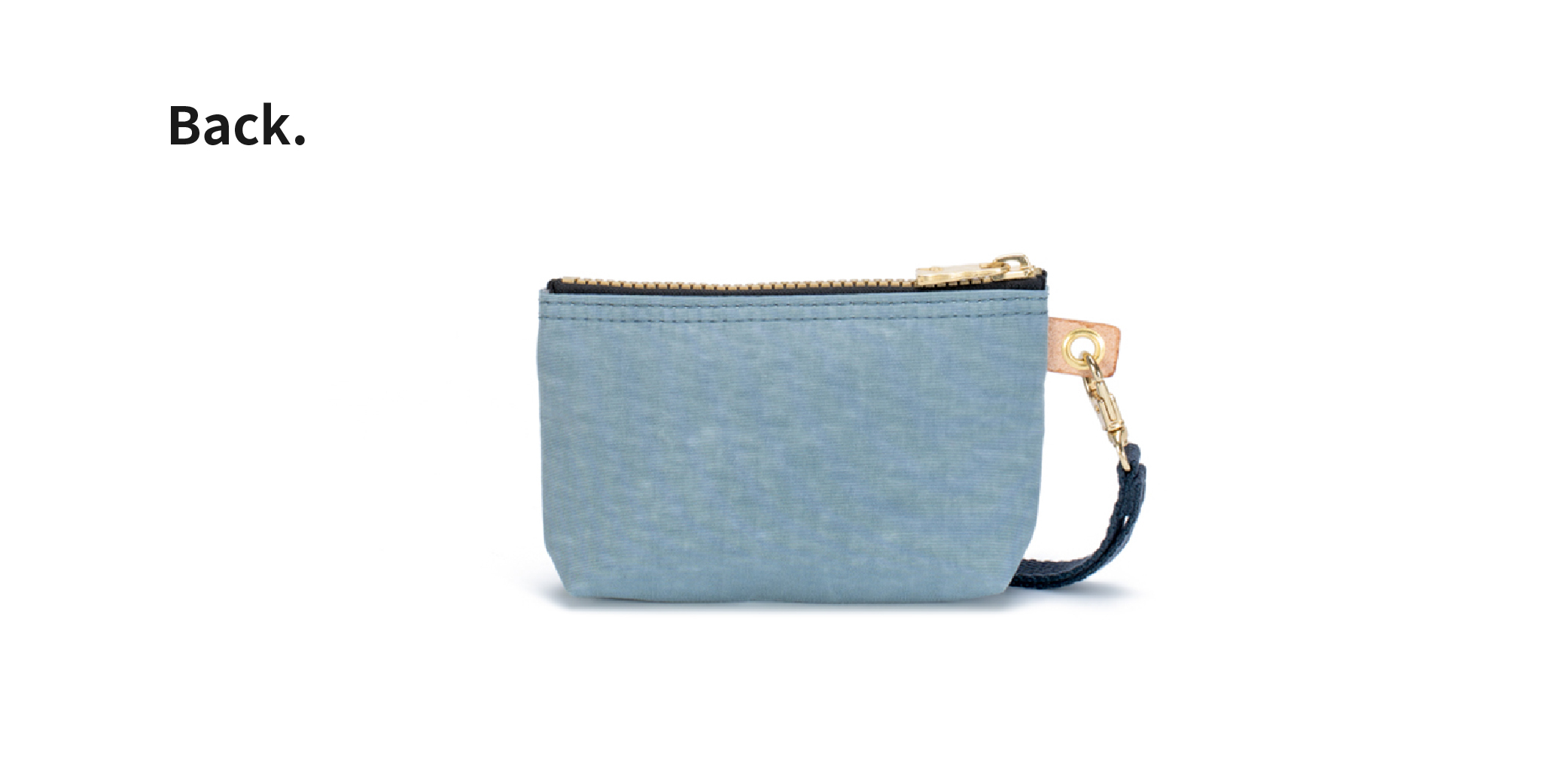 satana Soldier 實用拉鍊化妝包/零錢包 石灰藍 SOS1390-241 背面照