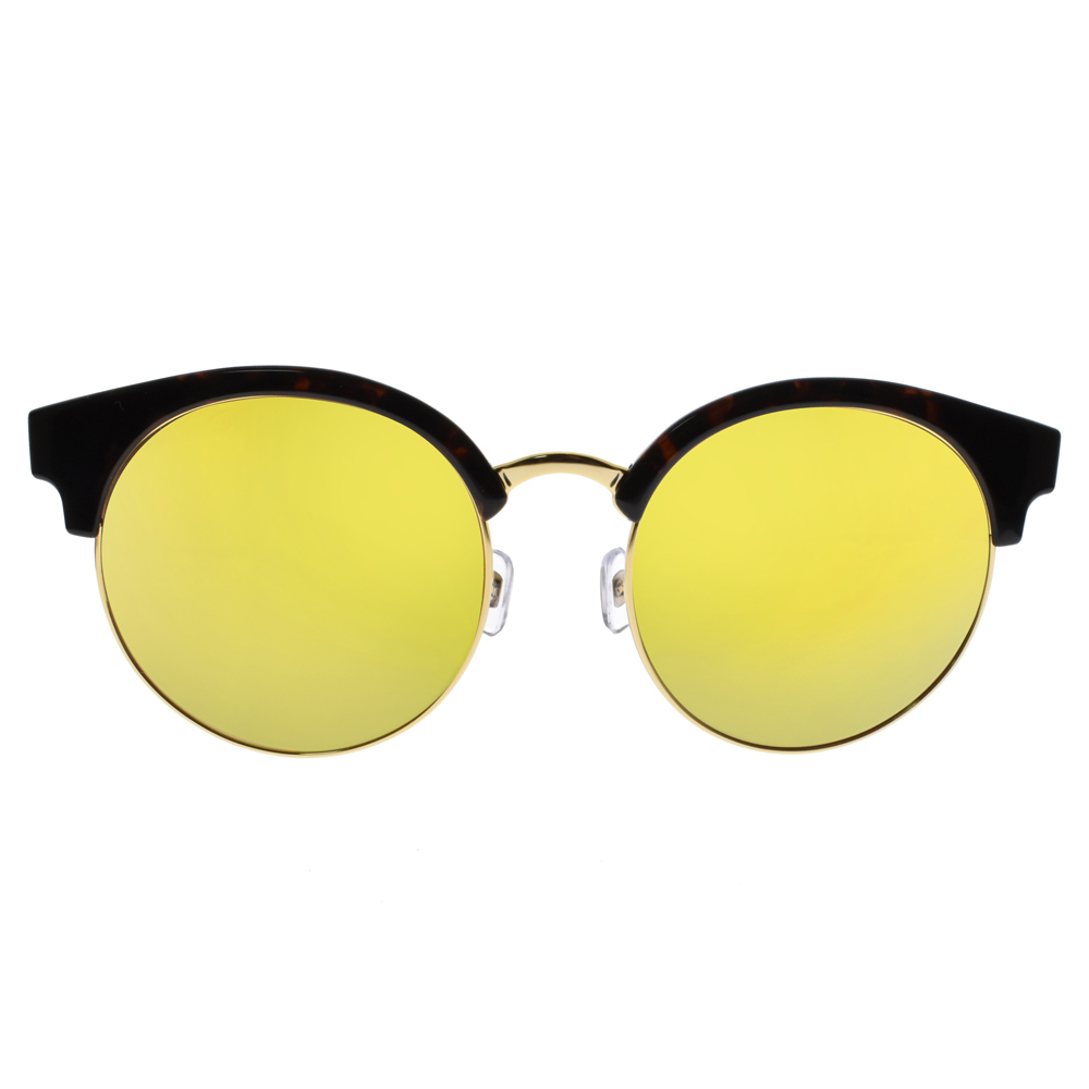 【Go-Getter】GS4004 C6 韓系潮流眉型圓框太陽眼鏡(水銀鏡面)