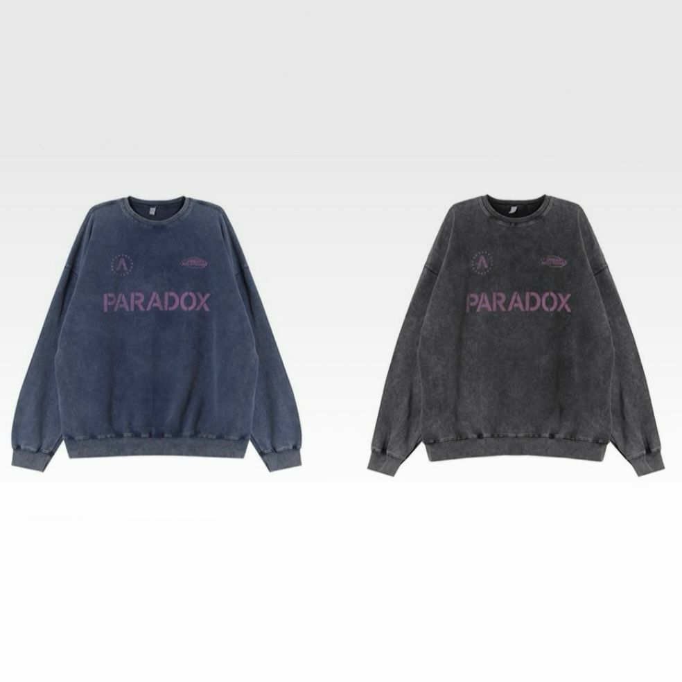 洗水淨色英文字衛衣 T5256