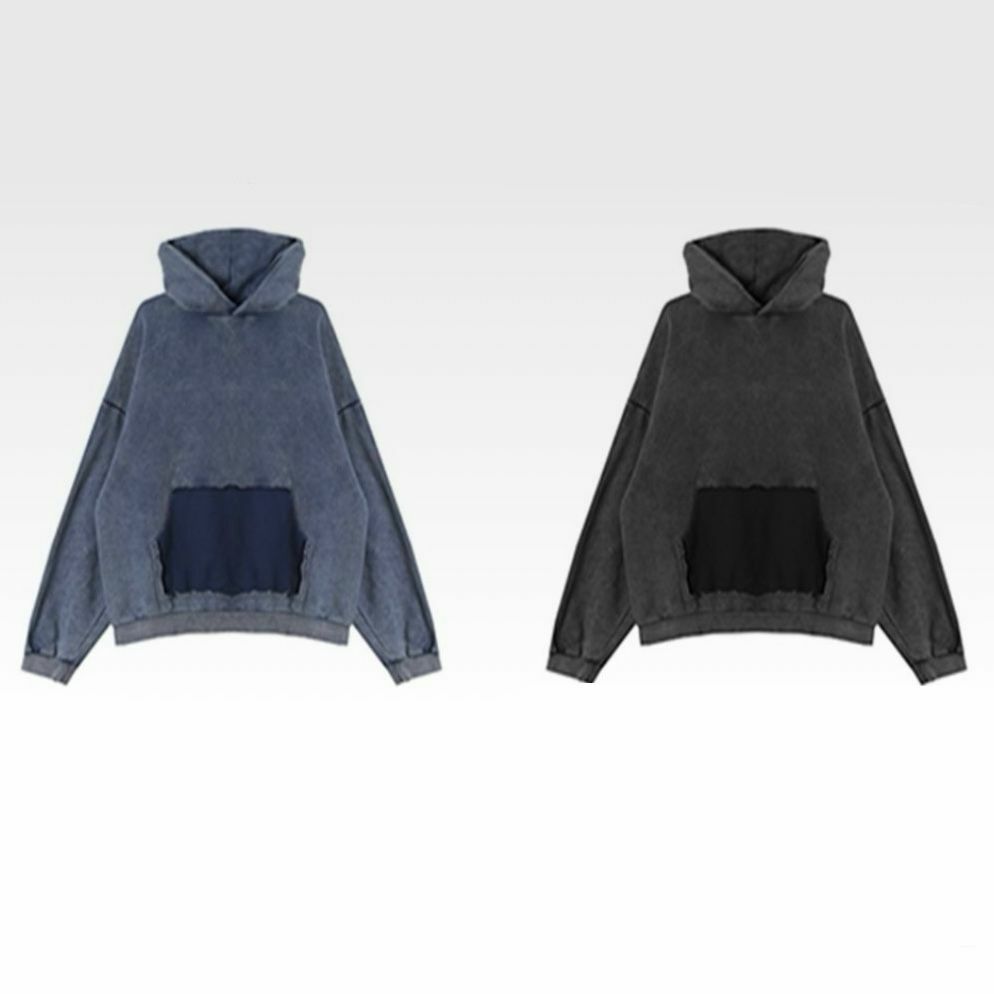 洗水拼色連帽衛衣 T5257