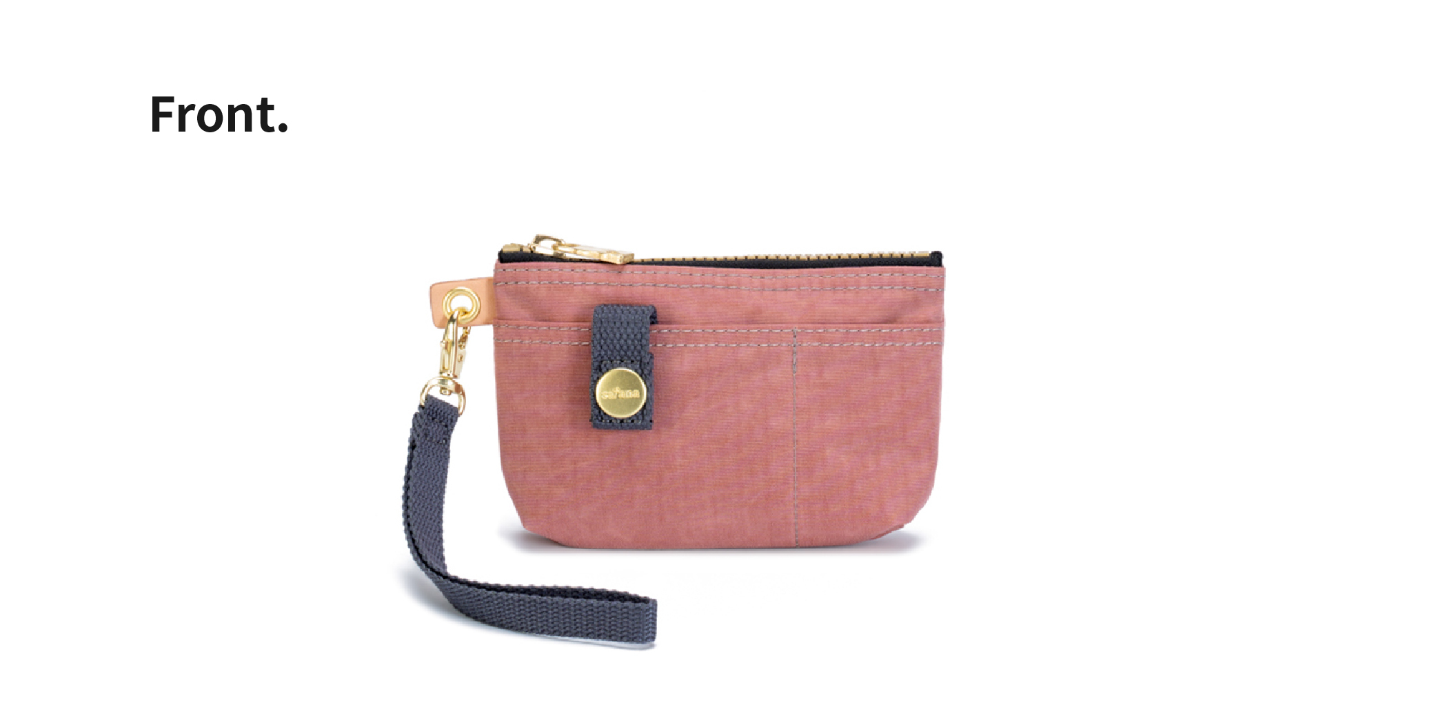 satana Soldier 實用拉鍊化妝包/零錢包 陶土紅 SOS1390-620 正面照