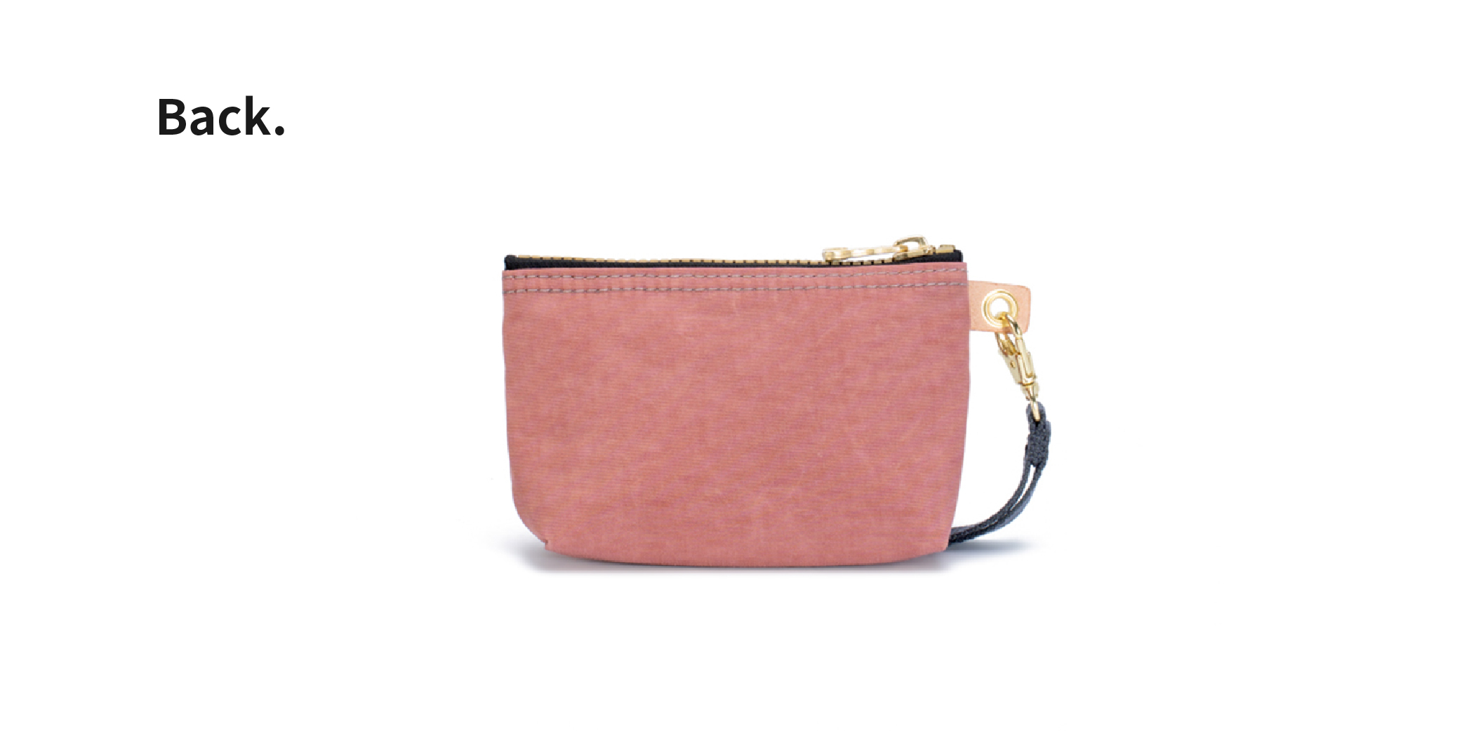 satana Soldier 實用拉鍊化妝包/零錢包 陶土紅 SOS1390-620 背面照