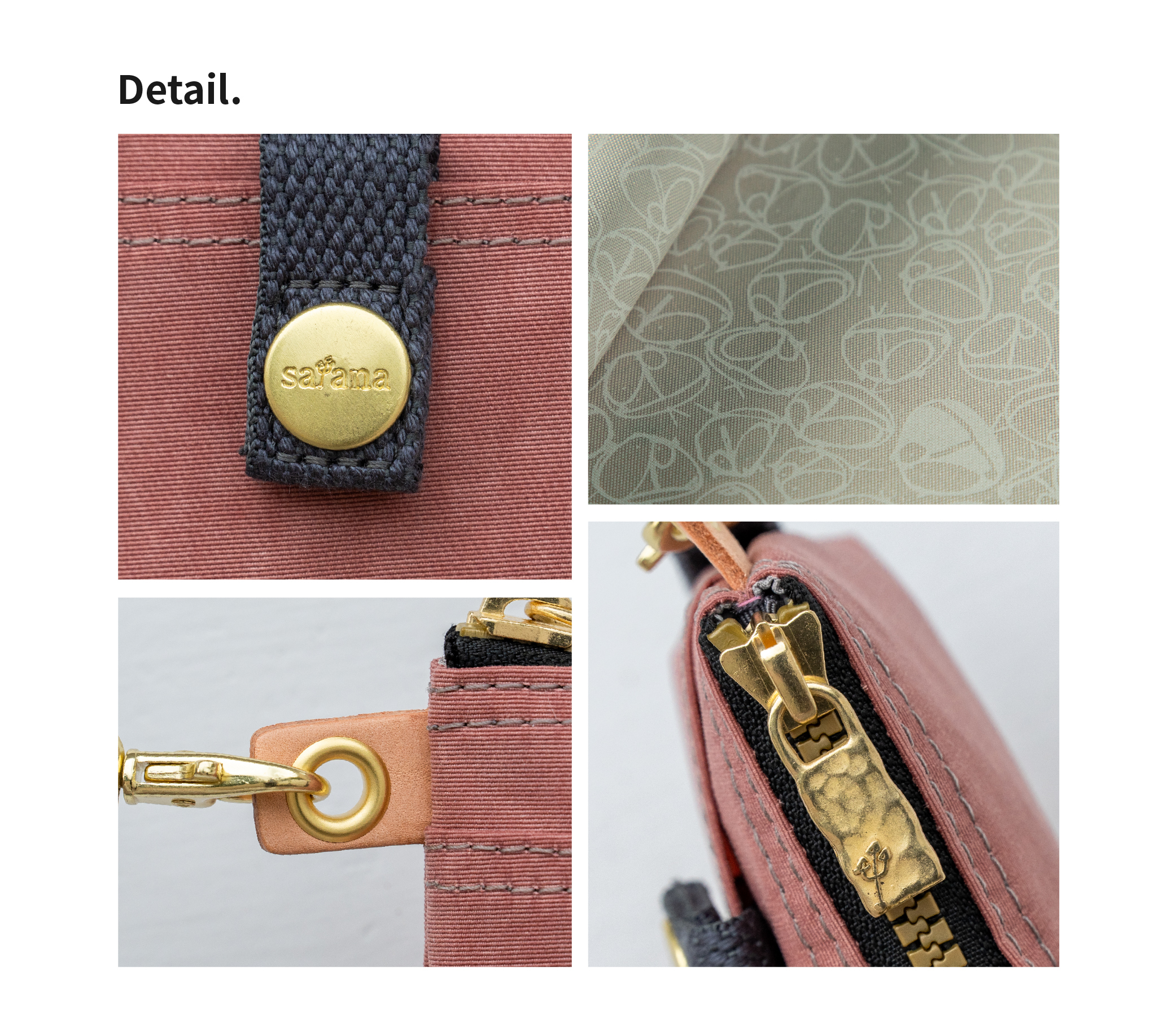 satana Soldier 實用拉鍊化妝包/零錢包 陶土紅 SOS1390-620 細節特寫照