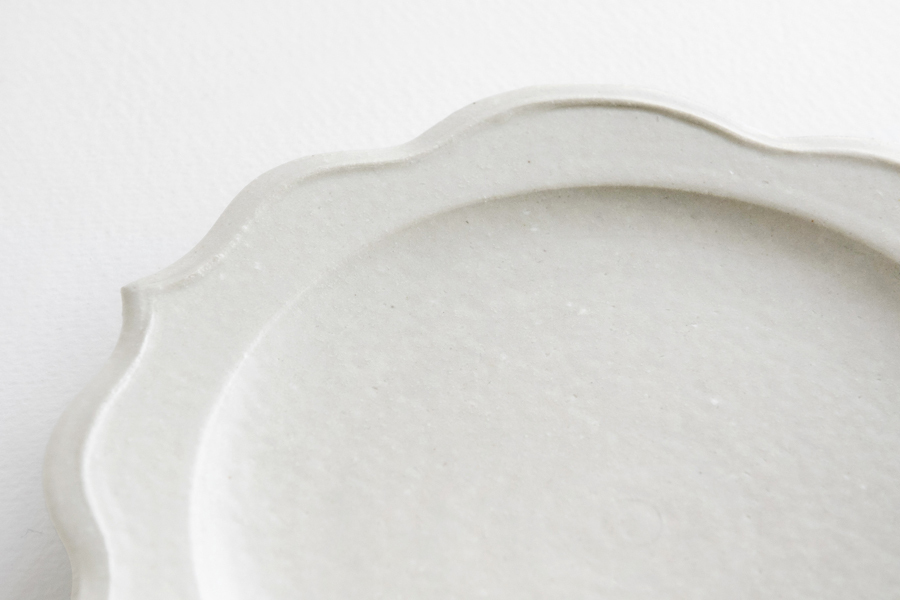 竹口要-輪花皿 Φ15 象牙色