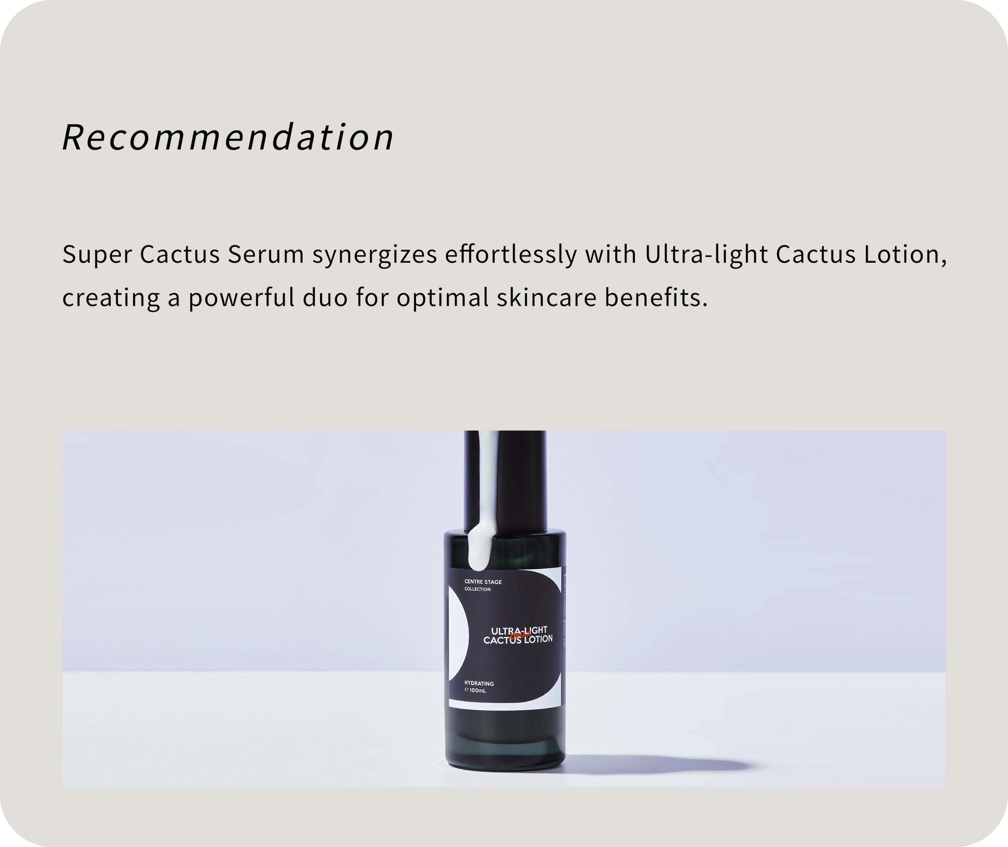 with ultra-light cactus lotion