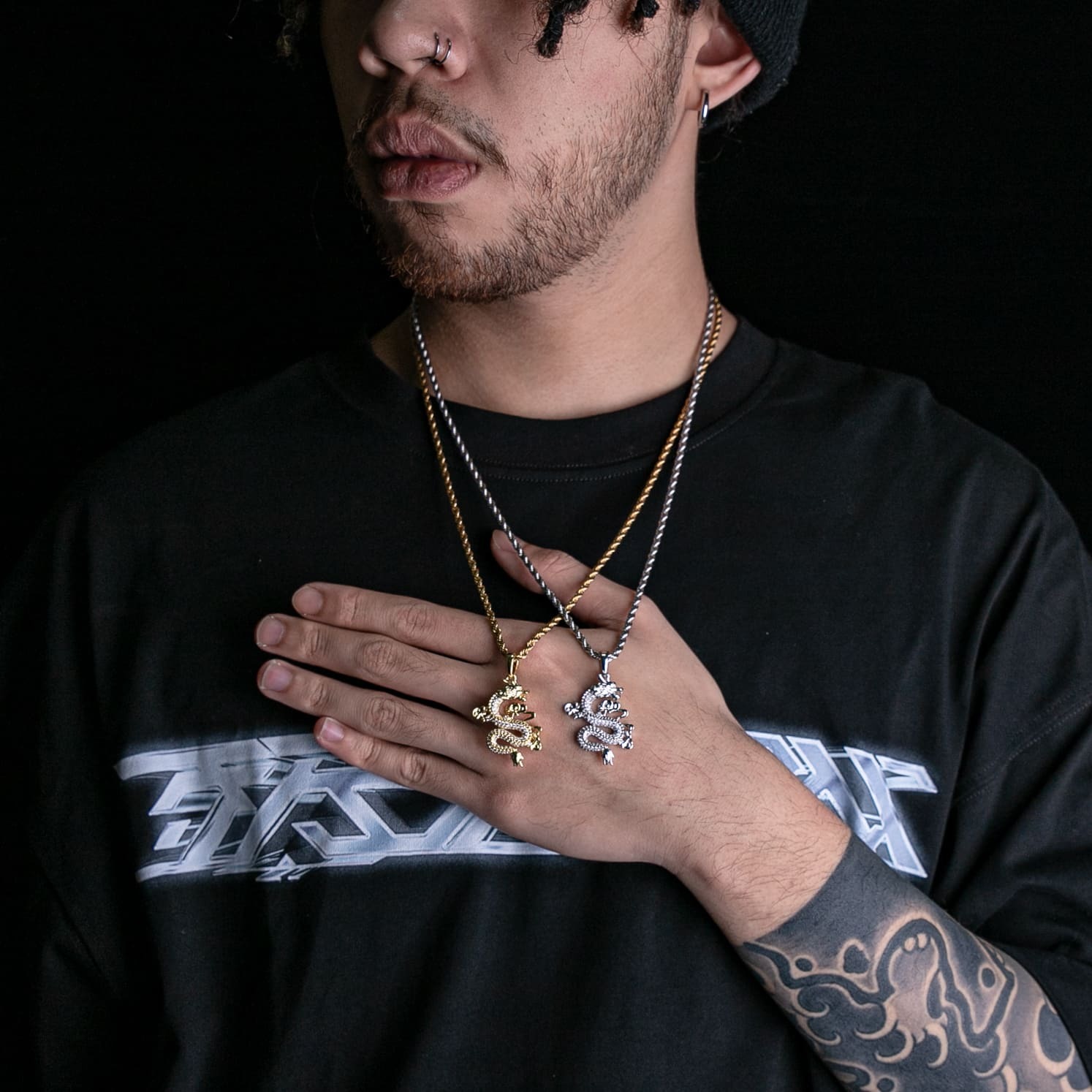 滿鑲3D東方龍墜飾