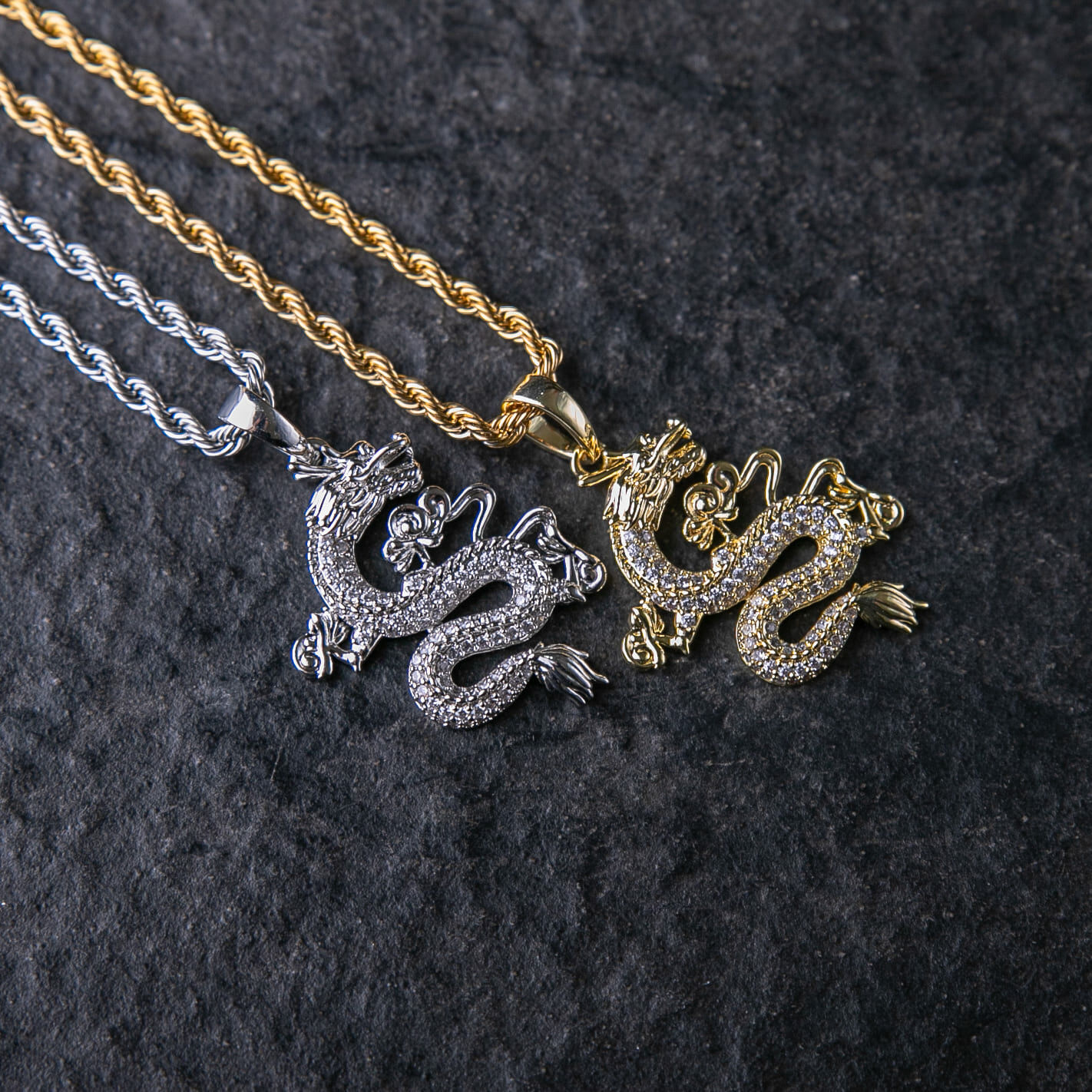 滿鑲3D東方龍墜飾