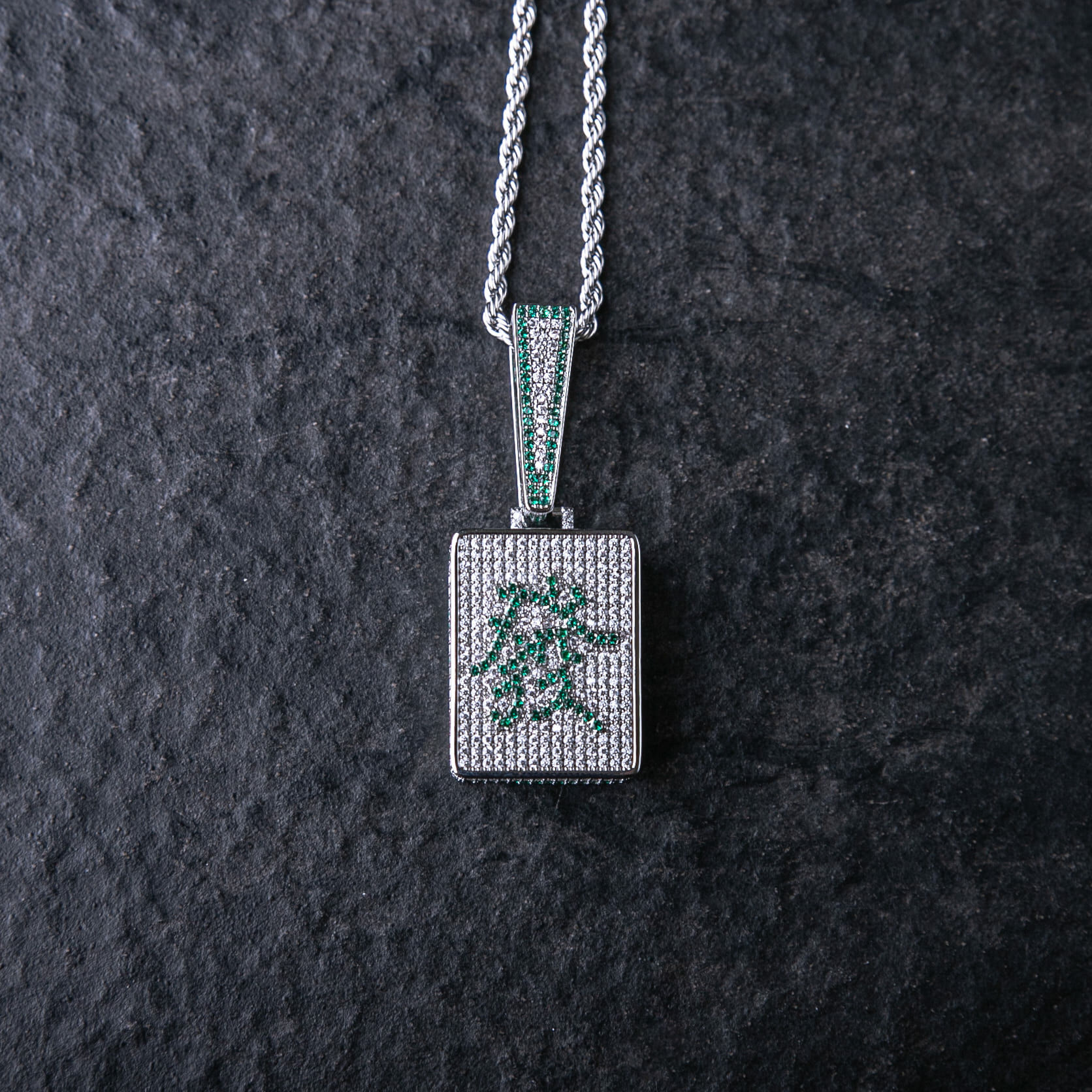 滿鑲麻將青發墜飾