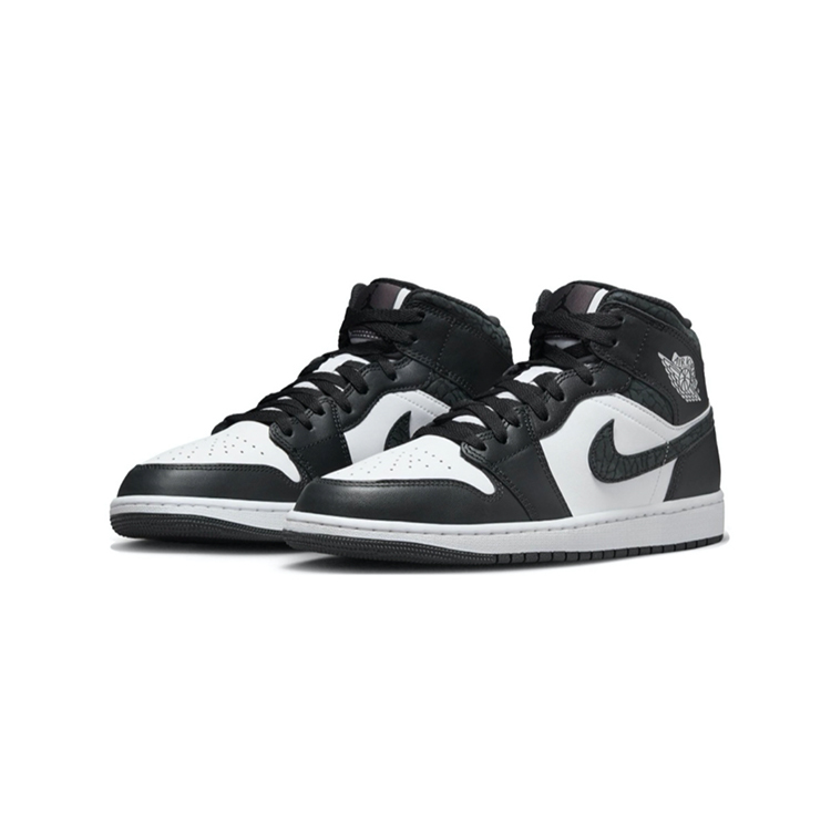 Air Jordan 1 Mid SE 黑白 熊貓 爆裂紋 AJ1 男鞋 一代 FB9911-001