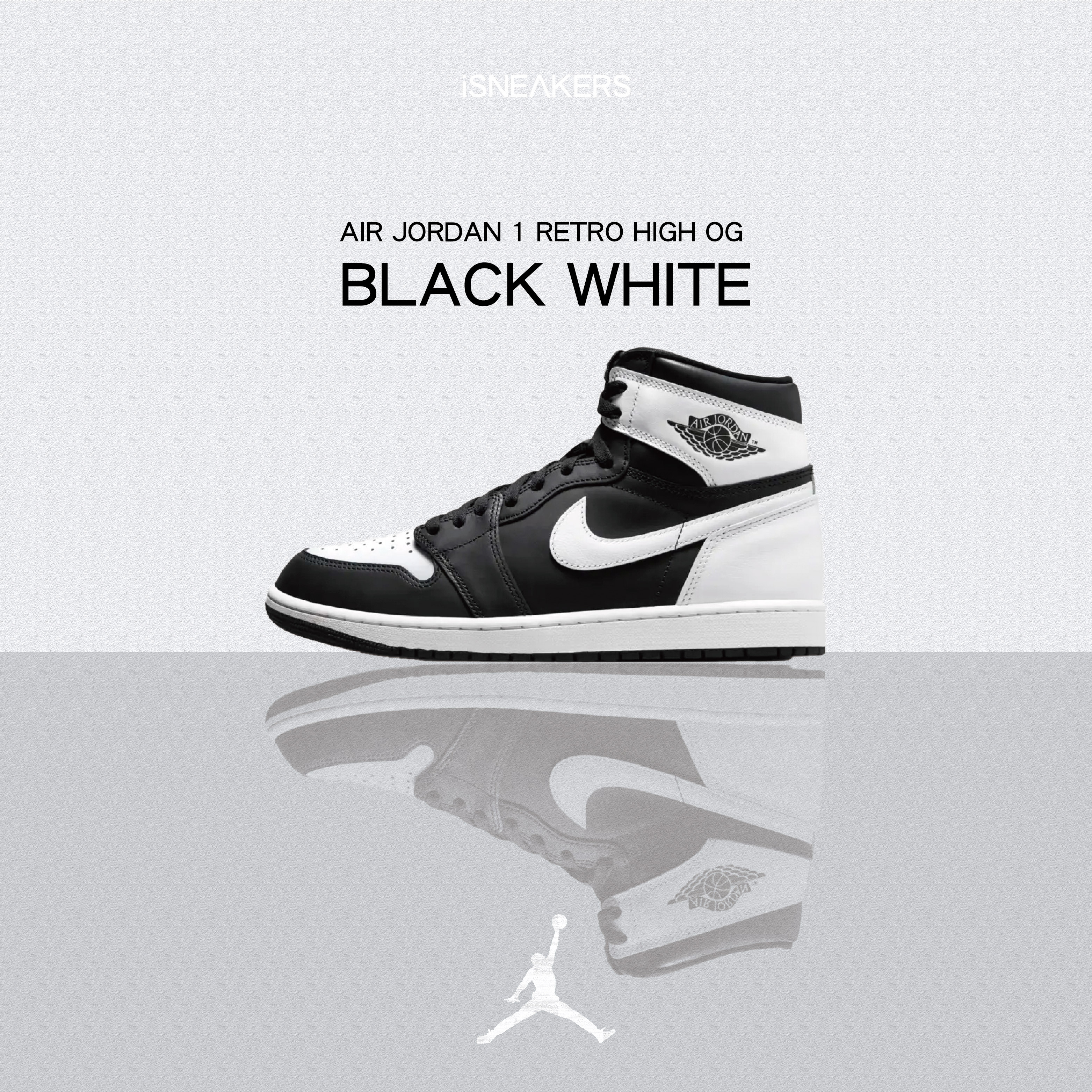 iSNEAKERS｜Air Jordan 1 Retro High OG "Black White" 反向熊貓 男 DZ5485-010 大童 FD1437-010