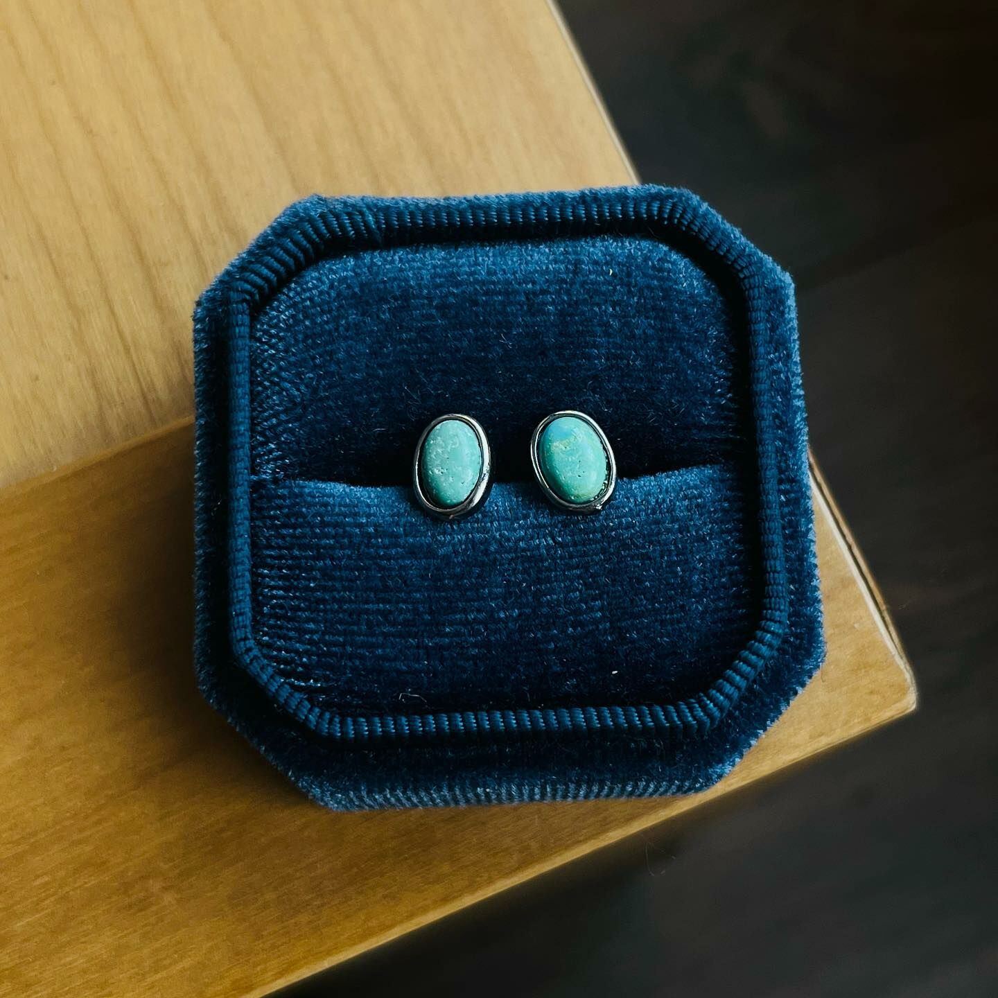 [原石] 湖北綠松石 耳環