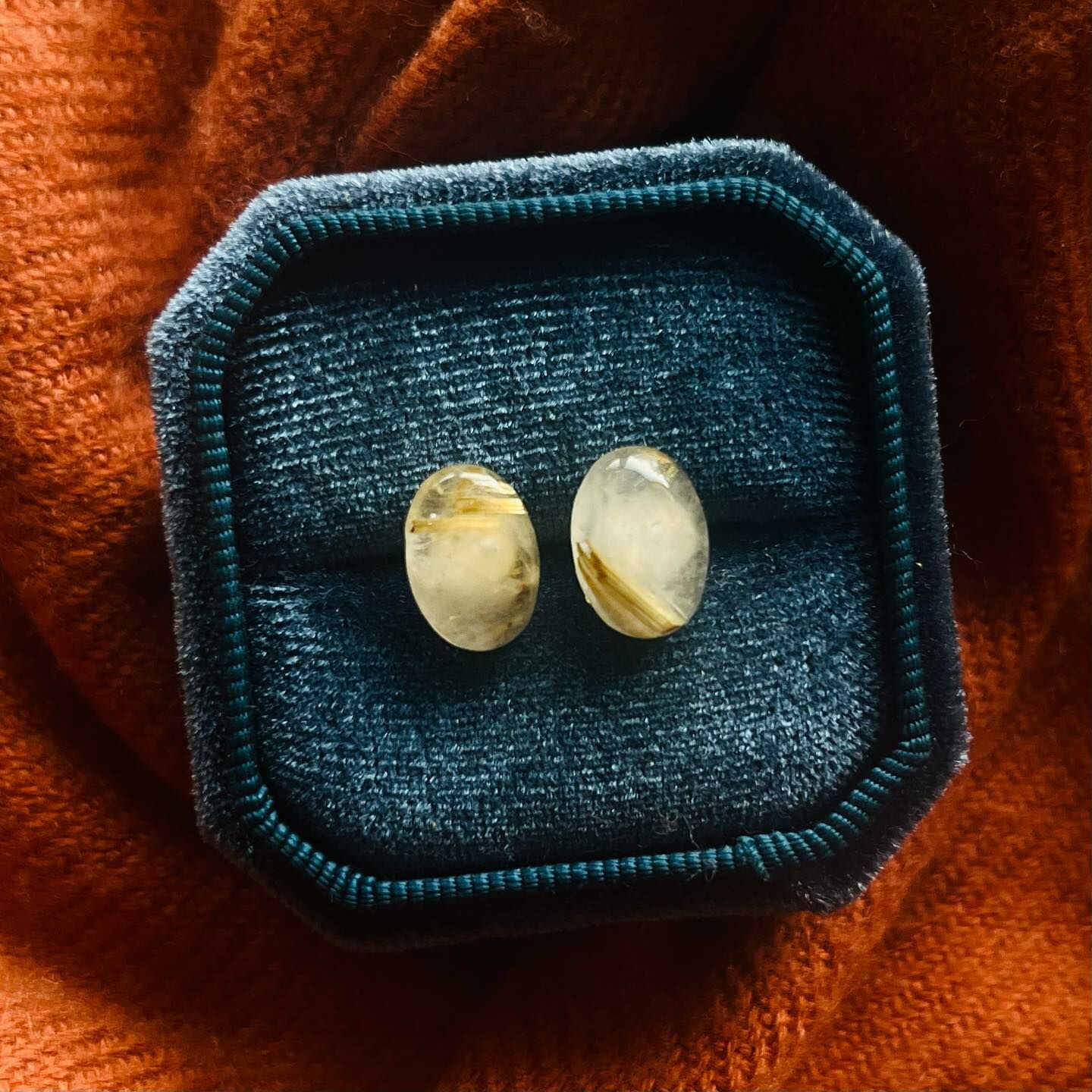 [原石] 鈦髮晶 水晶耳環