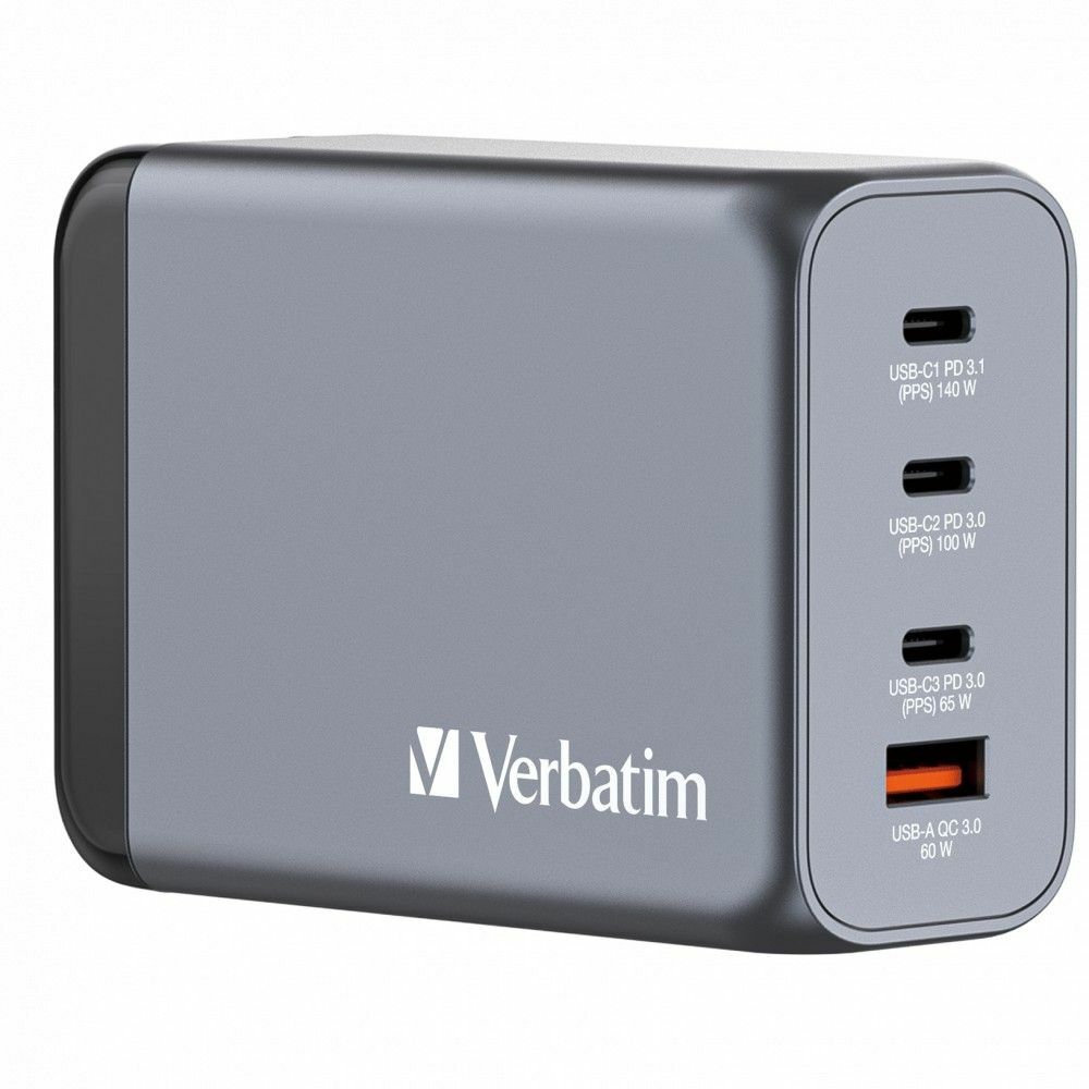 Verbatim 4 Port 240W PD 3.1 & QC 3.0 Gan Charger (UK Plug) (GNC-240U) 32211